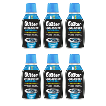 Buster Bathroom Plughole Unblocker Fast Powerful Clear 300ml - Pack of 6