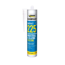 Everbuild 225 Contract Industrial Glazing Silicone Sealant 295ML - Pack of 3