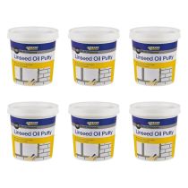 Everbuild 101 Multi-Purpose Linseed Oil Putty Natural 1KG - Pack of 6
