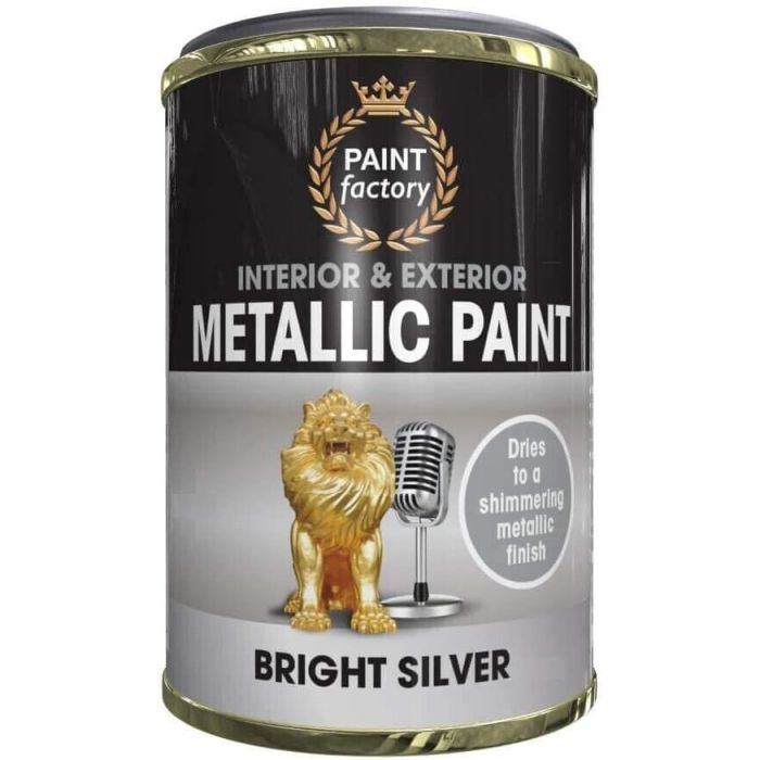 Paint Factory Metallic Paint Interior & Exterior Bright Silver 300ml