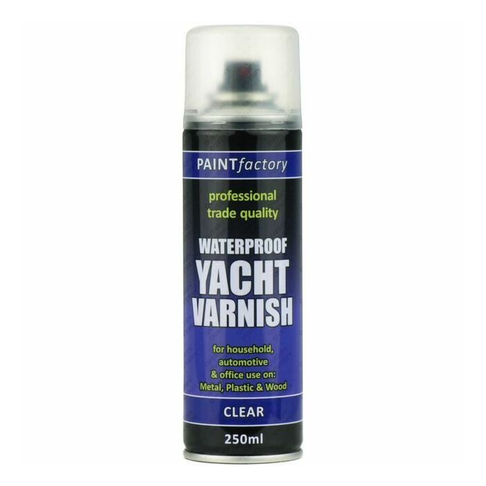Paint Factory All Purpose Waterproof Varnish Spray Clear Yacht 250ml