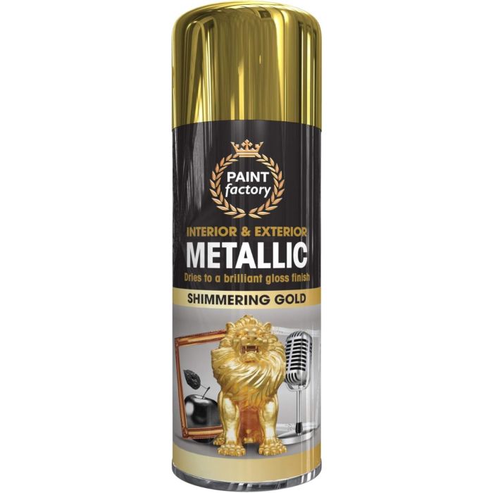 Paint Factory Interior & Exterior Metallic Shimmering Gold Spray 400 ML