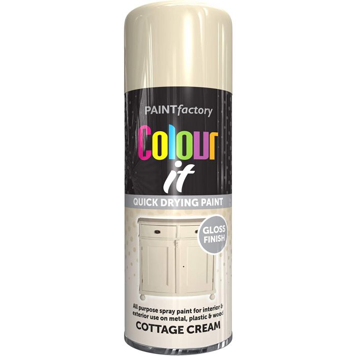 Paint Factory All Purpose cottage Cream Gloss Finish Spray 400ml