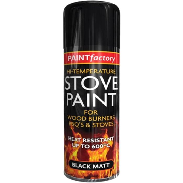 PaintFactory Stove Paint Heat Resistant Matt Black 400ml