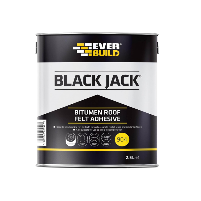 Everbuild Black Jack 904 Bitumen Roof Felt Adhesive Black 2.5 Litre