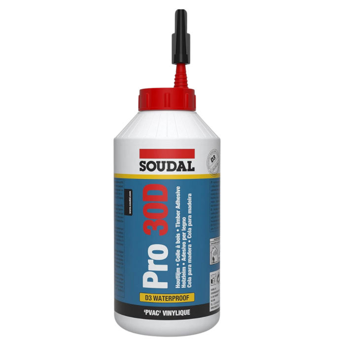 Soudal Pro 30D Wood Glue Waterproof Adhesive for Joinery 750g