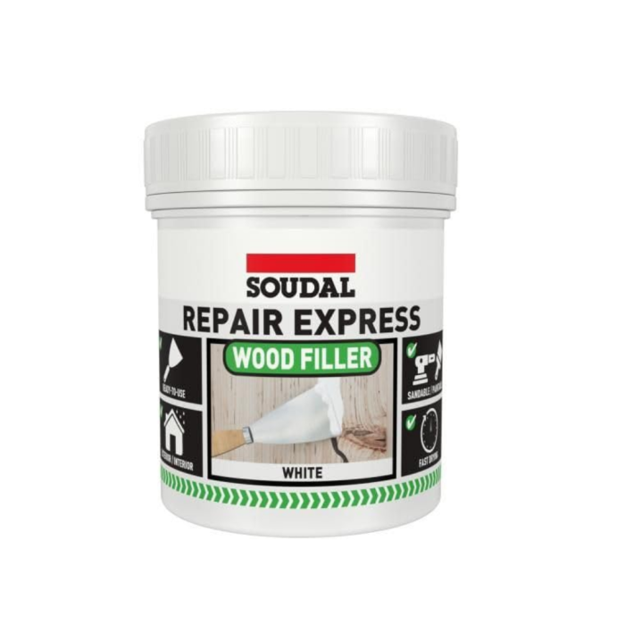 Soudal Repair Express Wood Filler White Fast Drying 1 PART 400G